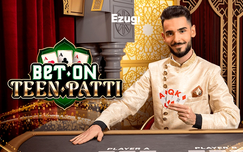 Playing live Teen Patti card game on Melbet casino.