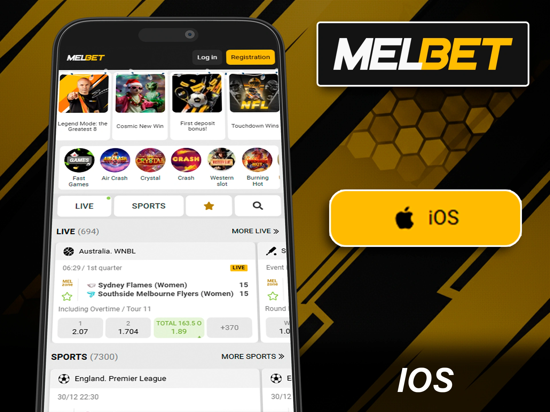 Installing the official Melbet app on iOS devices.
