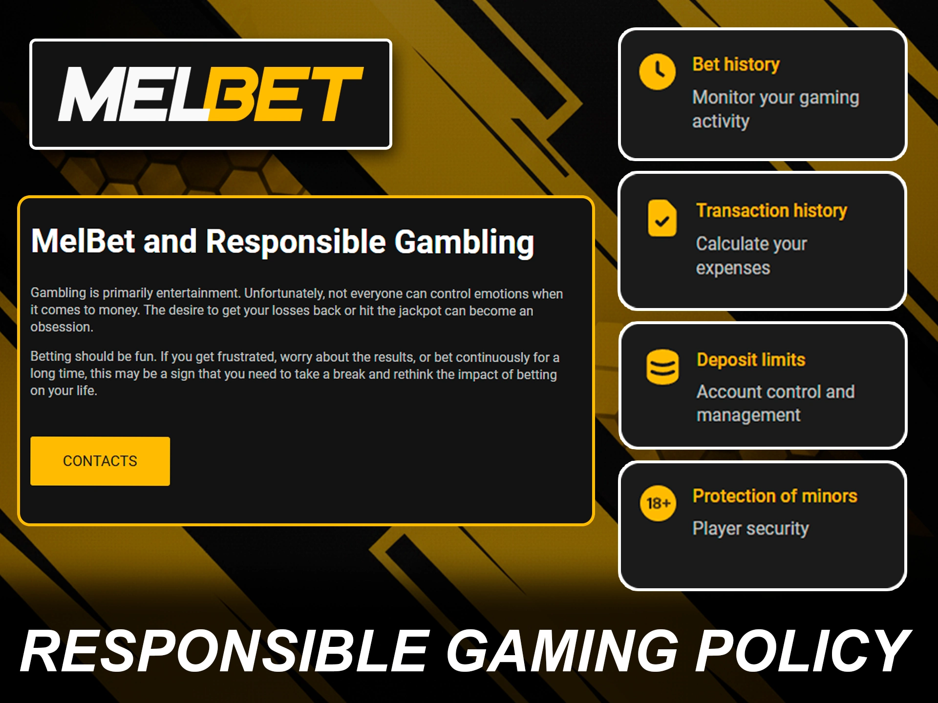 Melbet commitment to responsible gambling and player protection.