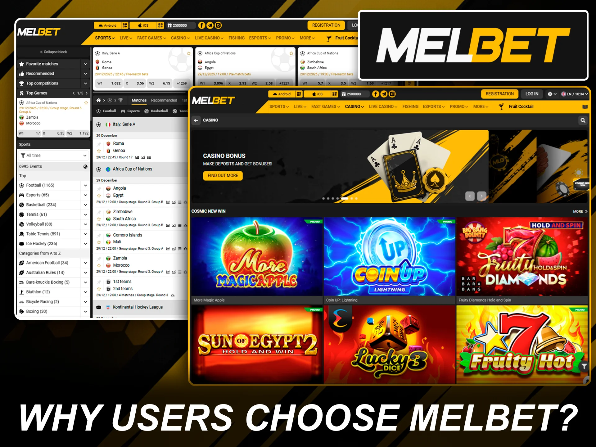 Main advantages and global benefits of choosing Melbet platform.